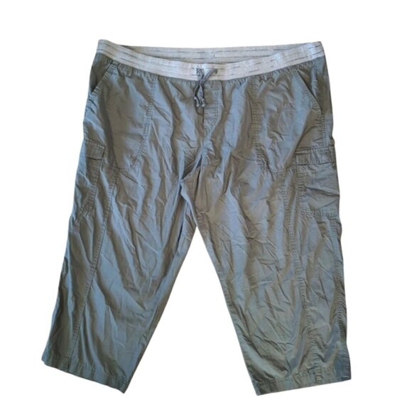 Columbia Army Outdoor Hiking Utiliy Cropped Stretch Cargo Capri Pants 3X - Picture 1 of 5